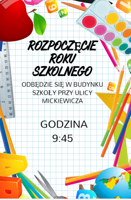 ROZPOCZĘCIE ROKU SZKOLNEGO